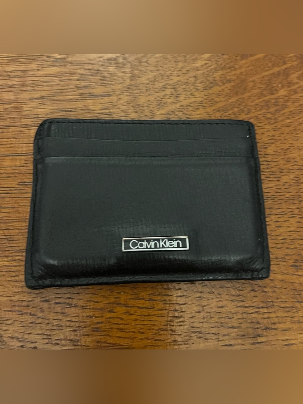 Calvin Klein Black Leather Slim Card Case